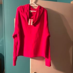 Red cowl neck sweater